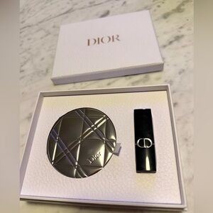 Dior Silver Mirror with lipstick and box